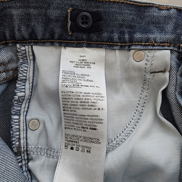 Vintage Levi's 514 Straight Dark Wash Denim Pants Jeans Size (27 x 29) 14REG - Picture 8 of 10